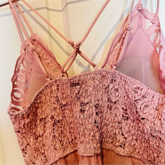 EUC Victoria's Secret PINK Pink Crochet Lace Mini Dress Small - Picture 6 of 7